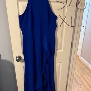 Elegant Blue Halter Dress